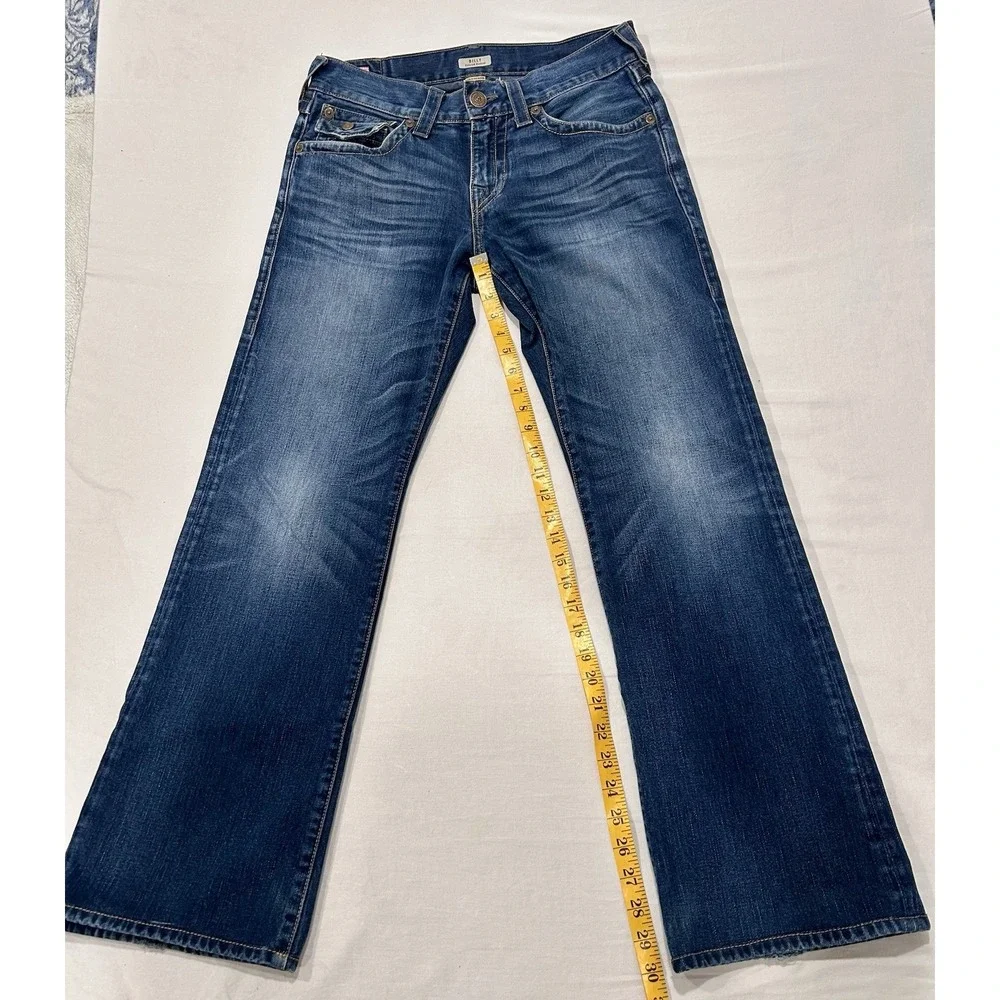 True Religion Billy Relaxed Bootcut Jeans Sz 30 x 30 Blue Dark Wash Flap Pockets